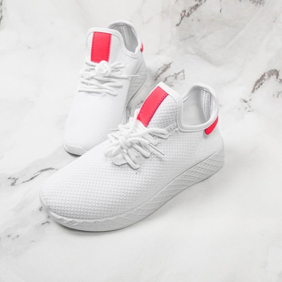 New White & Pink Casual Sneaker - Picture 1 of 13